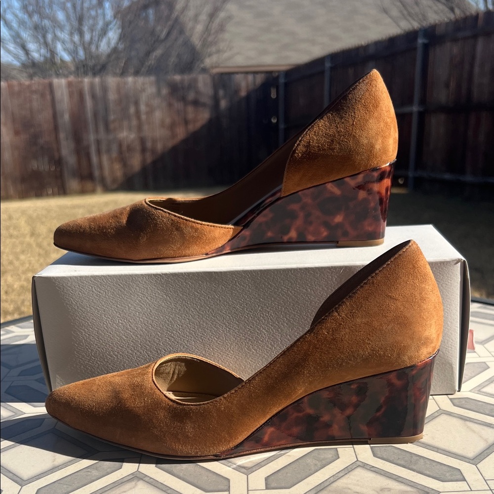 Brown Suede Wedge Heels